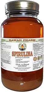 Spiruline Extrait liquide sans alcool, Spiruline biologique (Arthrospira platensis) Algae séché Glycérite supplément à base de plantes naturelles, Hawaii Pharm, États-Unis 32 fl.oz