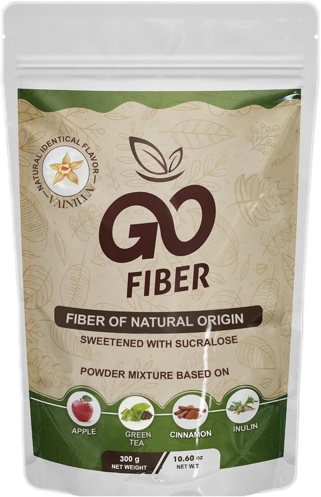 Go fibre 100% fibre biologique, supplément de fibre naturelle, Vanille, 10,6 oz