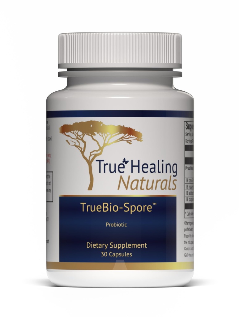 True Healing Naturals - TrueBio-Spore - Supplément probiotique - Résilient et puissant avec 50 milliards UFC de probiotique - 30 capsules