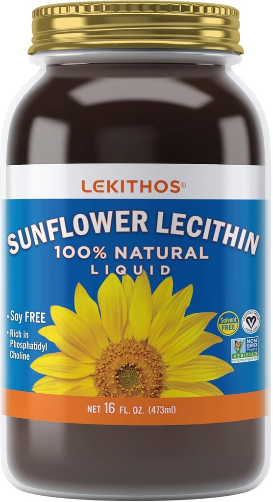 Toute la lécithine naturelle de tournesol sans OGM sans soja sans gluten (16oz)