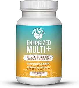 Multivitamines énergétiques - Potent Multivitamines avec 40 nutriments entièrement biodisponibles B Vitamines complexes, Vitamine D, Vitamine C, Vitamine K, Zinc, Quercetine, Calcium, Magnésium sous formes alcalines - 60 onglets