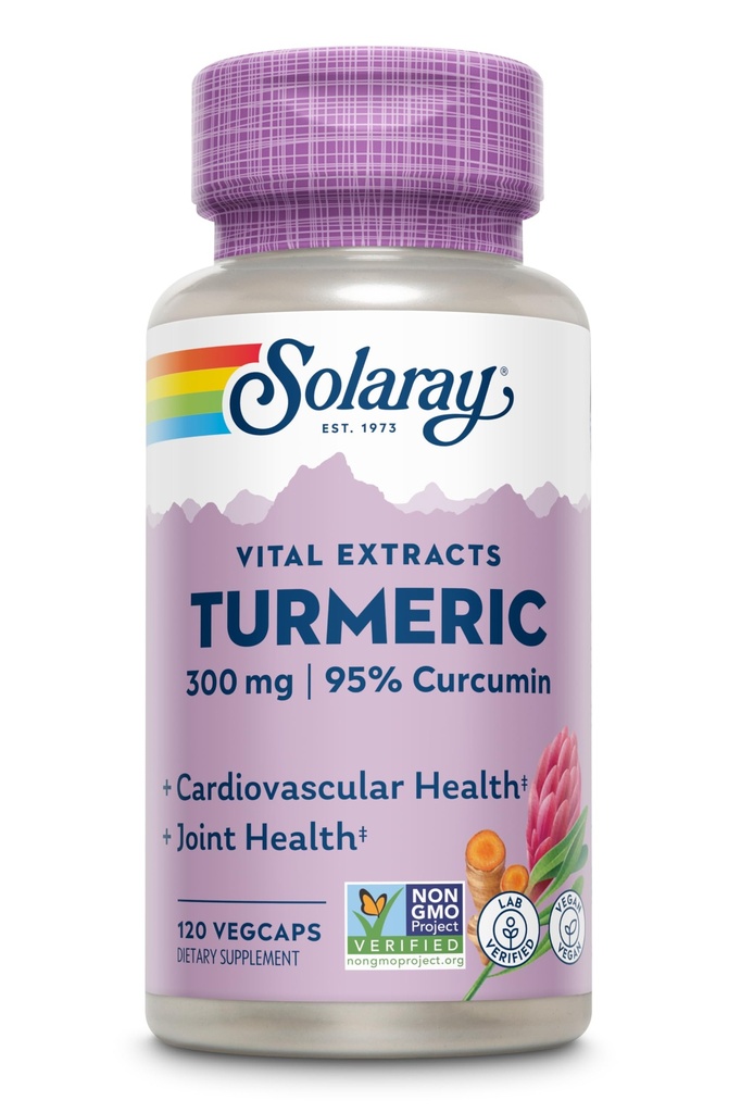 Solaray Potentiel garanti Extrait de racine curcuma 300 mg VCapsules, 120 Compte