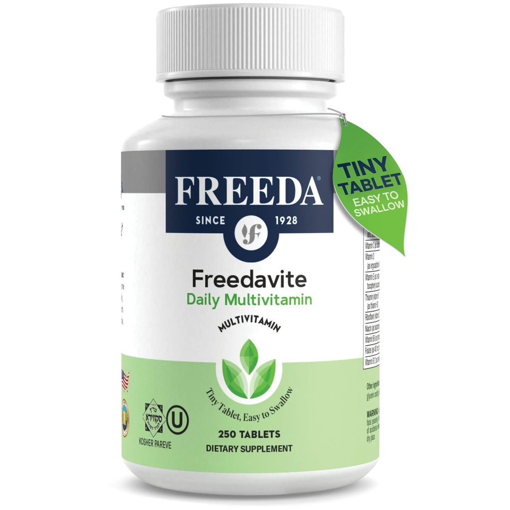 Comprimé mince de davite - Multivitamine modérée pour les hommes et les femmes - Vitamine pure A, C, D, E, B1, B2, B6, B12, Biotine, Calcium, zinc, fer, magnésium, manganèse, cuivre, sélénium, iode - 250 Compte