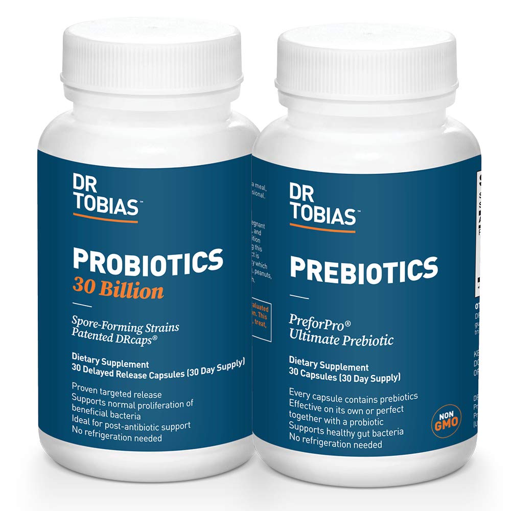 Dr Tobias Probiotiques 30 milliards et prébiotiques à l'appui de la digestion et de la santé gustative