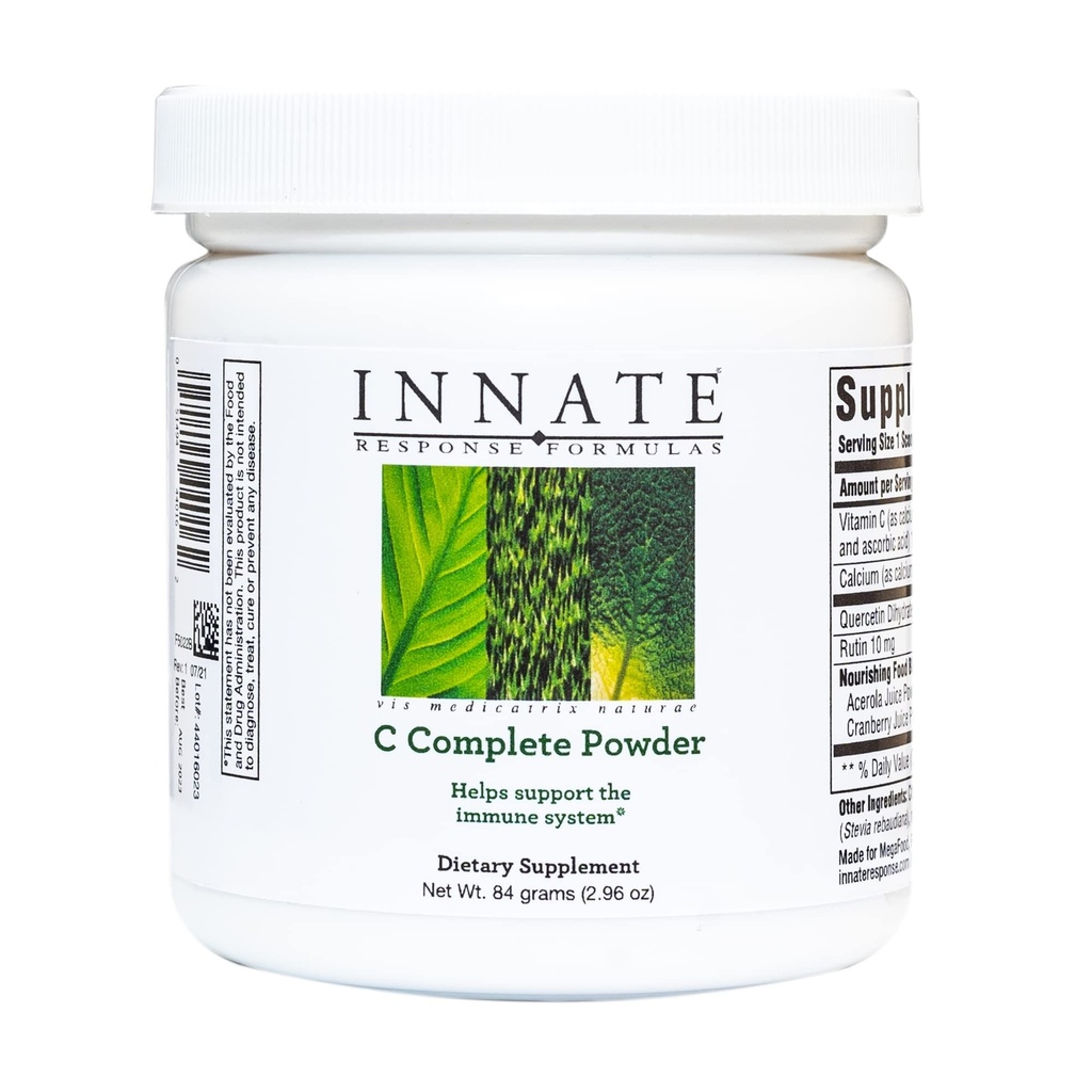 INNATE Formules de réponse C Poudre complète - Supplément en poudre de vitamine C antioxydante - Aide à soutenir le système immunitaire - Végétarien et non-OGM - 2,96 Oz. (30 portions)