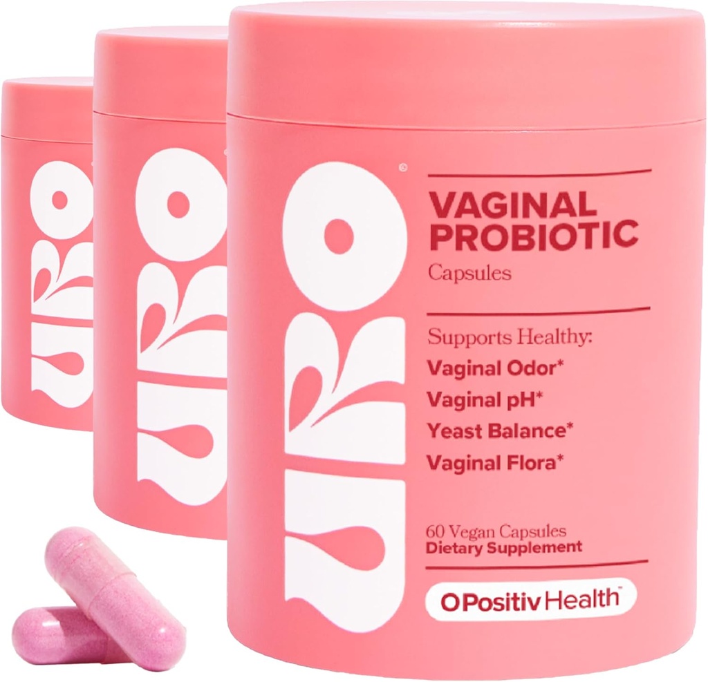 O Positiv URO Probiotiques vaginaux pour les femmes pH Équilibre avec les prébiotiques et lactobacillus mélange probiotique - supplément de santé vaginale - Promouvoir l'odore vaginale saine et la flore vaginale, 60 comtes (paquet de 3)