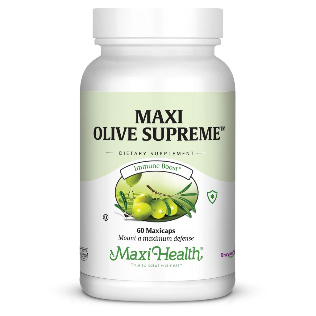 Maxi Health Olive Supreme - Supplément d'extrait de feuille d'olive- Immune Booster - 60 Capsules - Kosher