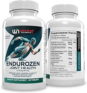 EnduroZen Joint Support Supplement Advanced Formula (60 onglets) - Glucosamine, Chondroïtine, MSM, Turmeric.
