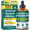 Graviola Extrait de feuille de sourcils liquide - Amers de sourcils liquide, support immune, relax, foie et sommeil , sans OGM, sans sucre et sans gluten, saveur originale, 2 Fl Oz