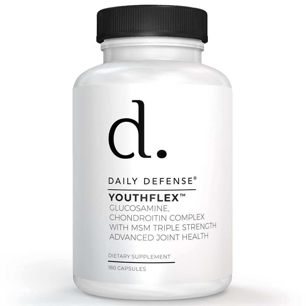 Joint Defense Glucosamine with Chondroitin & MSM Triple Strength Joint Support for Men & Women’s Mobility & Flexibility - 180 Capsules Made in the USA