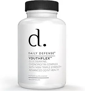 Glucosamine avec supplément mixte Chondroïtine & MSM - Supplément de soutien conjoint pour hommes et femmes Mobilité et flexibilité - 180 capsules, complexe de glucosamine Youthflex, fabriqué aux États-Unis