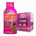 Vitamine Energy B12 11,000% Extra Strength Energy Shot Pink Berry 24 Pack, 260mg Caféine naturelle, B12 & B6, Nootropic Focus, Vitalité, Zéro Sucre, Sans gluten, Vegan, Kosher, 1.93 fl oz