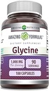 Formules étonnantes Supplément Glycine $ 1000 Mg par service $ 180 Capsules $ Non-GMO $ Sans gluten $ Fabriqué aux États-Unis