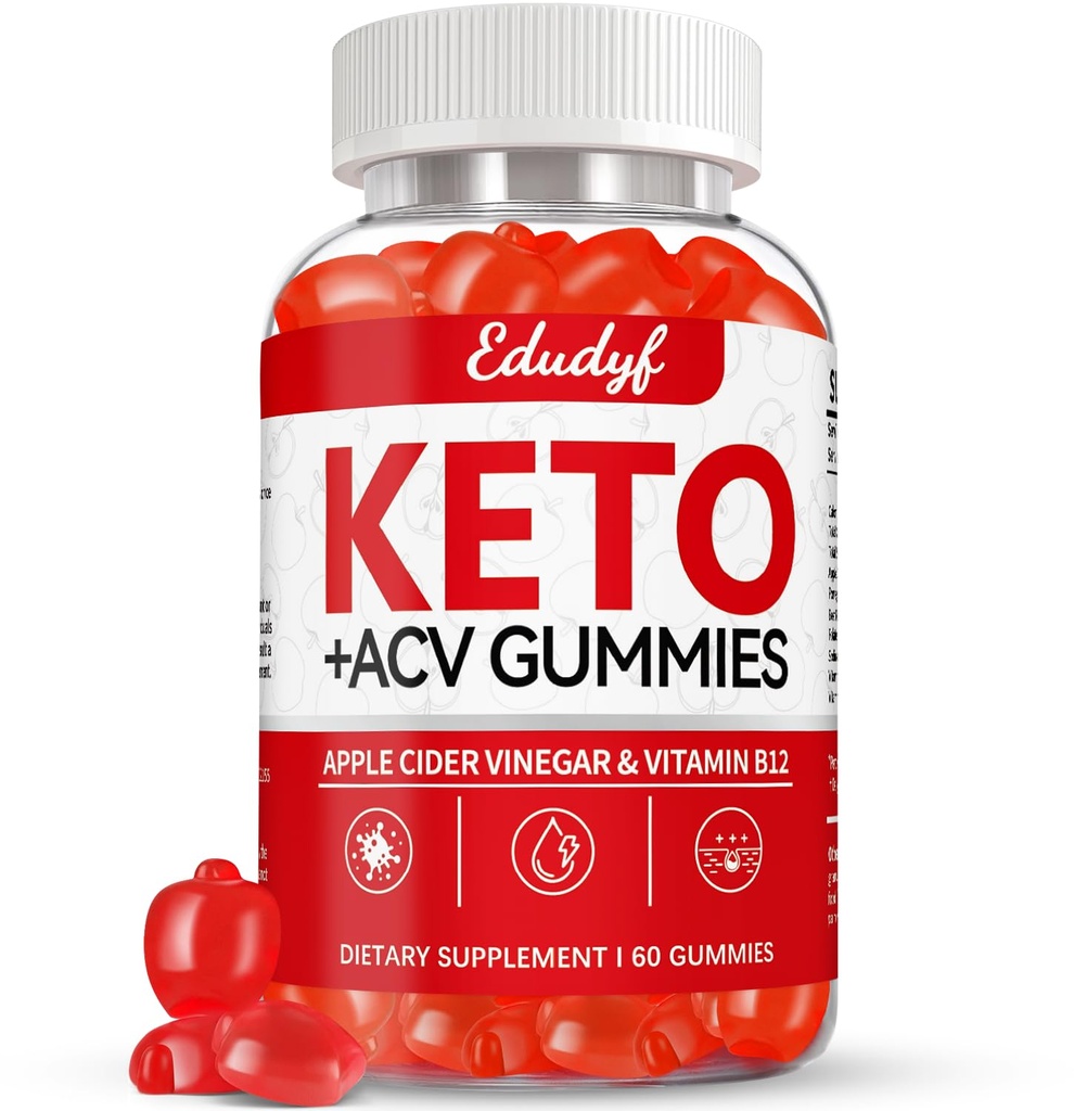 Gummies de vinaigre de cidre de pomme sans gluten et sans gélatine avec B12 pour le support de kéto, végétarien, saveur unique, supplément en bouteille pratique pour les hommes et les femmes