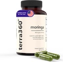 Moringa Capsules 800 mg - 60 Capsules, Moringa Pure Capsules, Powerful Green Superfood, Gluten Free, Non-GMO, Energy, Skin, Immune & Gut Health, Made in The USA
