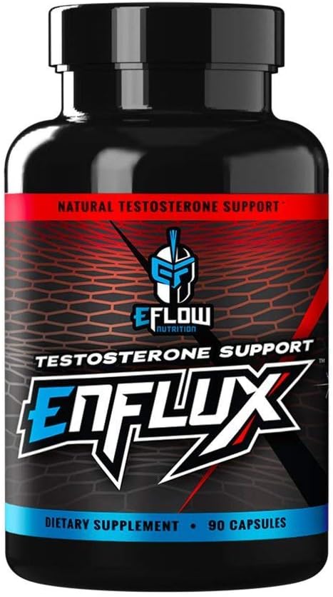 eFlow Nutrition Enflux Natural T Support avec KSM-66 Ashwagandha - Supplément pour soutenir la masse corporelle maigre pour les hommes et les femmes - Fenugreek, DIM, Longjack & AstraGin - 90 capsules (30 jours d'approvisionnement)