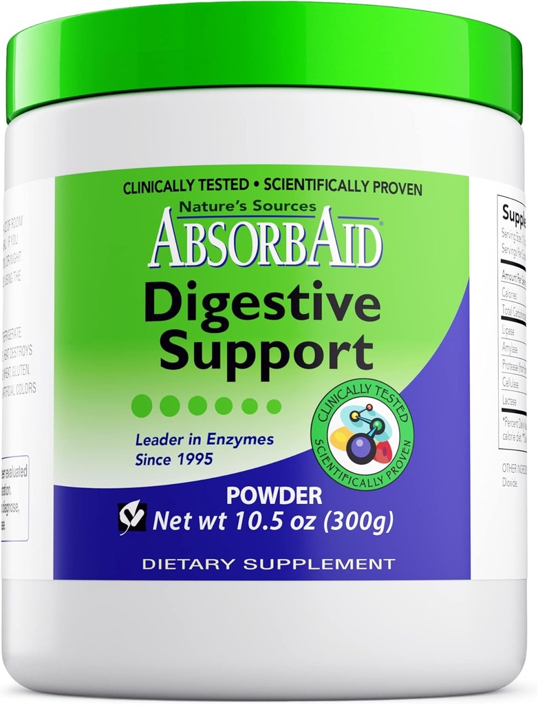 AbsorbAid Digestive Enzymes 300 Grams, Proven to Increase Vital Nutrient Absorption by up to 71%