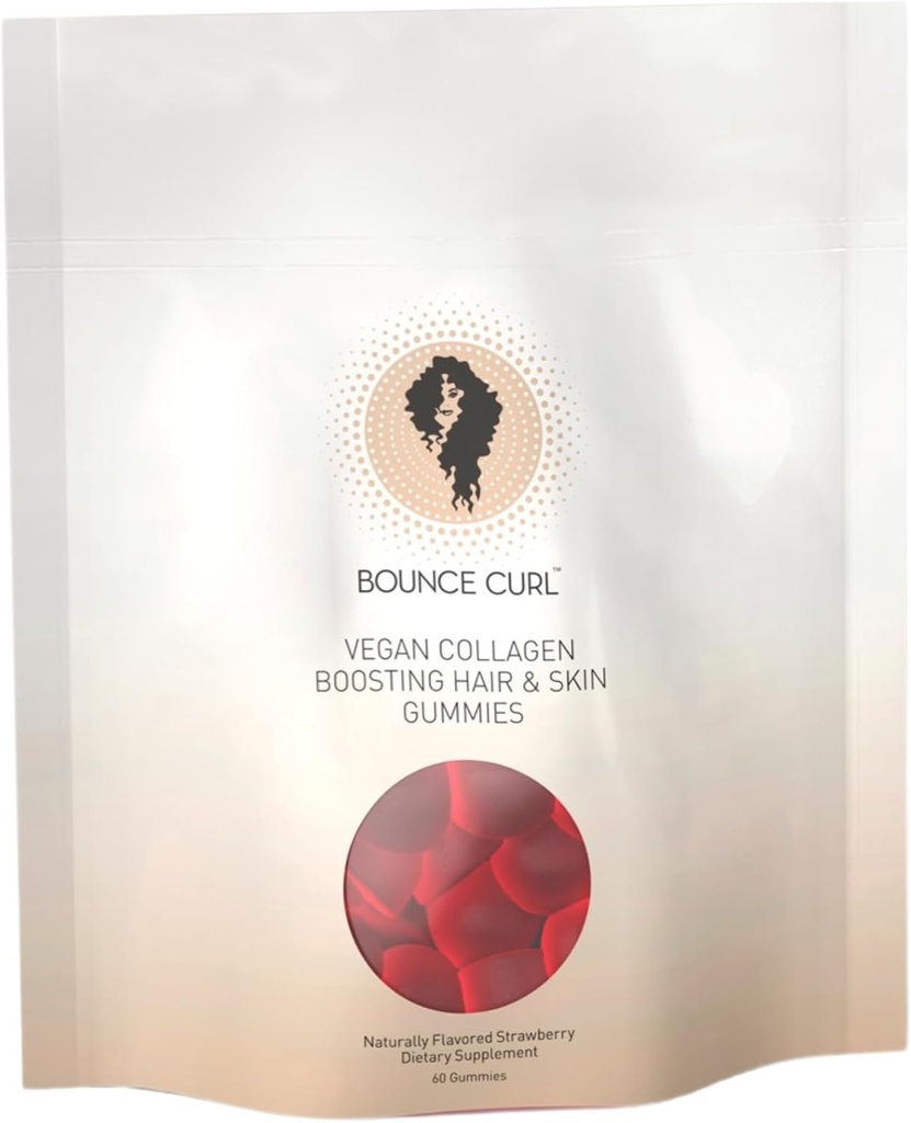 Bounce Curl Colagène végétalien Boosting Cheveux, peau et ongles Gommies, 60 Gommies fraises