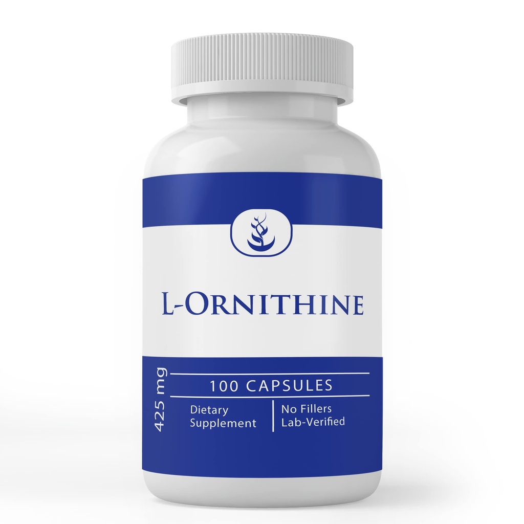 Ingrédients originaux purs L-Ornithine, (100 capsules) Toujours purs, sans additifs ou remplisseurs, laboratoire vérifié