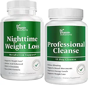 DR VITAMIN SOLUTIONS Brûleur de graisse nocturne et nettoyage de 15 jours pour Bloating et perte de poids, ensemble, 60 capsules