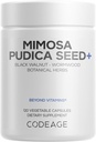 Codeage Organic Mimosa Pudica Seed Capsules - Mimosa Pudica Seeds Supplement - Noix noire, Cloves, Vidanga, Neem, BioPerine - Tous en un - Pilules végétales sensibles - Non-OGM & Vegan - 120 Capsules
