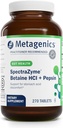 Métagène SpectraZyme Betaine HCI + Pepsin - Soutiens Stomach Health & Aids in Digestion* - avec Betaine HCl & Pepsin - Enzyme digestive protéolytique* - Non-OGM - 135 portions - 270 Comprimés