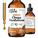 Drops de champignons de Chaga sauvage et biologique - Soutien immunitaire avec extrait de Chaga - Supplément de champignons liquides pour l'immunité - Teinture végétalienne, sans sucre et sans alcool - 4 fl oz