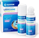 AUVON Max Strength Lidocaine Pain Relief Roll-On avec huile essentielle de lavande, pas d'applicateur de mess, absorption rapide au nombre et soulagement de la douleur pour les genoux, les épaules, FSA/HSA admissible, 2,5 OZ, 2 paquets