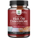 Supplément à l'huile de poisson Omega 3 - EPA DHA Supplément à l'huile de poisson Omega 3 avec des vitamines du cerveau amplificateur - Sans Burpless 2000 mg par portion pour le soutien du foie boosteur d'humeur et le soutien du SPM