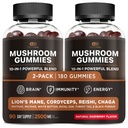 EFFECTIVE NUTRA Mushroom Gummies 2500mg.0010 Blend w/Lions Mane, Reishi, Chaga, Cordyceps et plus encore.