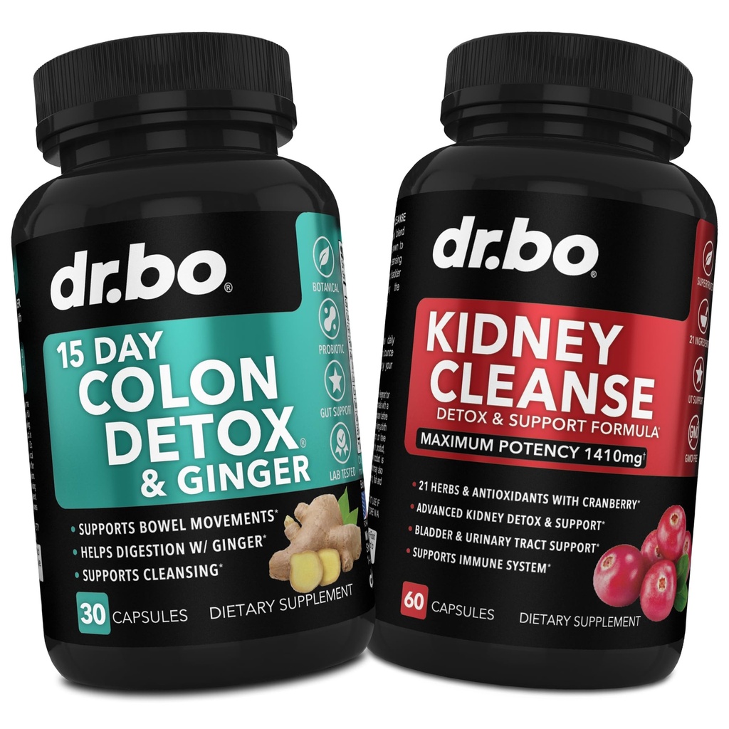 Colon Cleanser Detox & Rein Cleanse - 15 jours Colon Cleanse Pills avec Ginger & Rein Detox Supplément de soutien Cranberry - Bowel Mouvement Suppléments pour l'estomac intestinal Bloating Gut & Reinys