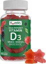 YUM-V'S Vitamin D3 Gummies 5000 IU 125mcg D3 Gummies - Support Immune Support, Strong Bone Health - Non-GMO, Gluten-Free, Dairy-Free, Vitamin D Gummy (60 Count)