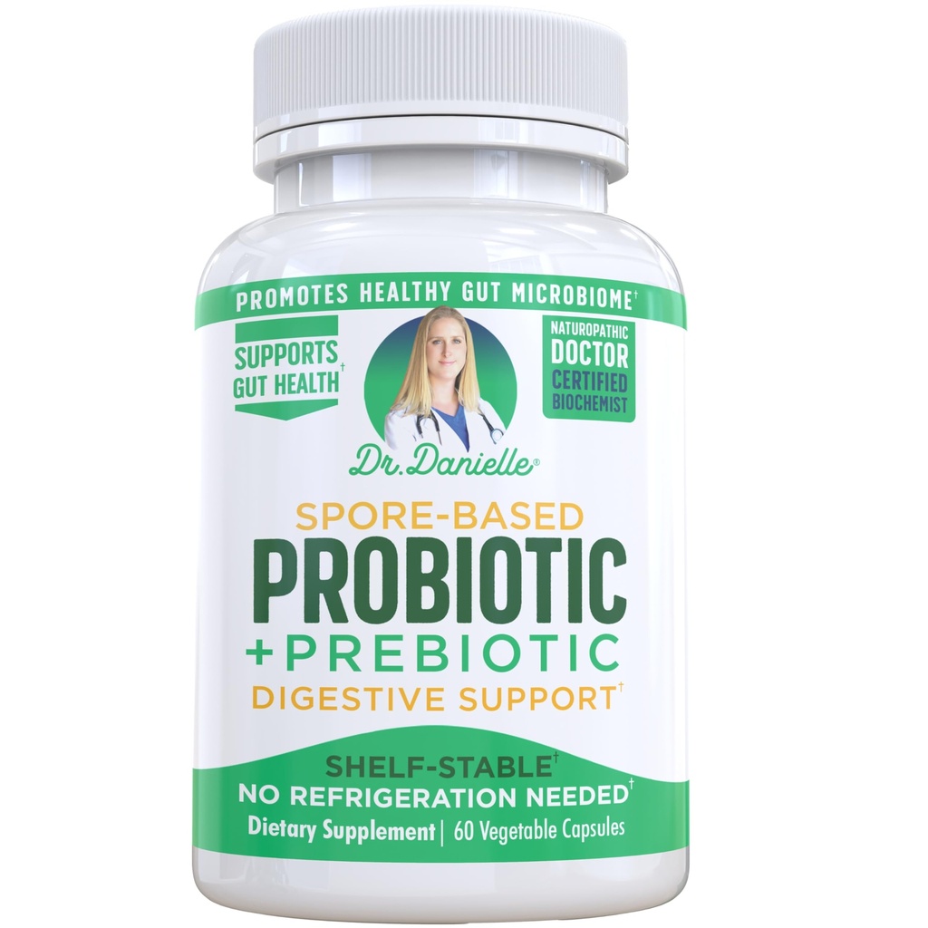 Dr Danielle Probiotic - Probiotiques pour les femmes et les hommes, Adultes par Dr Danielle - Supplément probiotique stable sur plateau - Pas de réfrigération nécessaire - Bacillus - 60 capsules