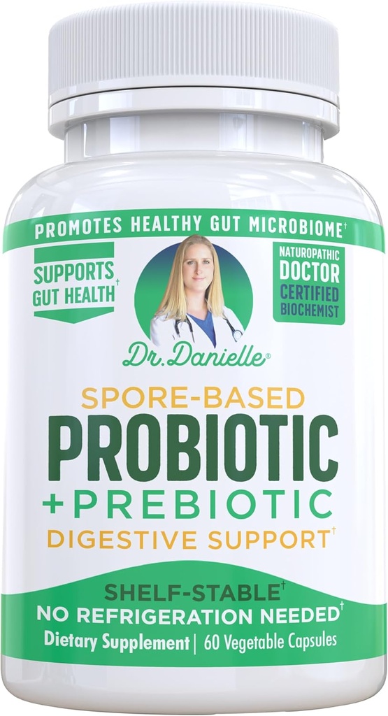 Dr. Danielle Probiotic - Probiotics for Women and Men, Adults by Dr. Danielle - Shelf Stable Probiotic Supplement - No Refrigeration Necessary - Bacillus - 60 Capsules