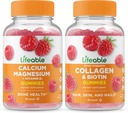 Calcium durable Magnésium + Collagène & Biotine, Gummies Bundle - Grande dégustation, supplément de vitamine, sans gluten, sans OGM, à mâcher