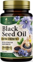 Black Seed Oil Softgels 1000mg - Premium Nigella Sativa Blackseed, Pure Natural Black Cumin Seed Oil & Antioxydant pour la peau et l'immunité Support - Non OGM, mis en bouteille aux États-Unis Supplément - 120 Softgels