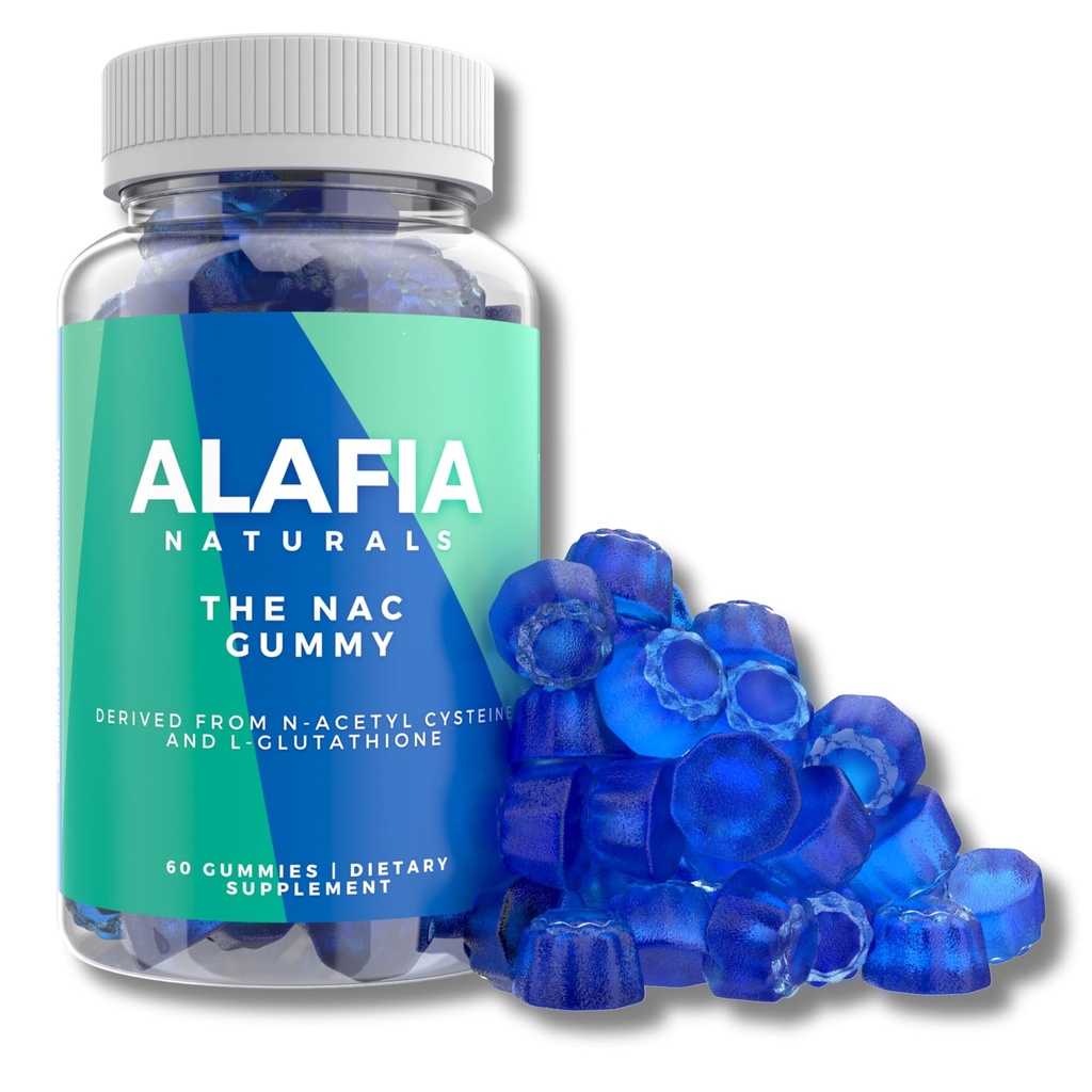 Gummies NAC sans sucre, Supplément NAC pour la santé respiratoire, Détox du foie et nettoyage, Rein, Support antioxydant, Supplément N-acétyl Cystéine MCT-huile enduit pour l'absorption Vegan 60ct