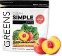 Nettoyer les aliments simples Super Greens Poudre, naturellement aromatisé Greens Poudre avec Chlorella, Spiruline, Superfoods et fibre prébiotique, Pas d'ingrédients artificiels, Sans gluten, Verts Peachy Saveur, 30 Srvgs