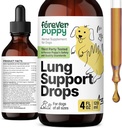 Gouttes de soutien pulmonaire pour chiots pour chiens - Suppléments pour la santé respiratoire - Mullein Leaf & Echinacea Herbe pour poumons - Vitamines et suppléments liquides pour chiens - Teinture sans sucre et sans alcool - 4 fl oz