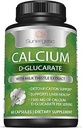 Supplément Sunergetic Premium Calcium D-Glucarate avec extrait de chardon de lait - Calcium D-Glucarate pour le soutien du foie et de la désintoxication – 500mg de Calcium D-Glucarate par portion – 60 capsules