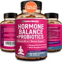 Balance hormonale + Probiotiques pour les femmes- Relief de la ménopause naturelle, Gestion du poids, Bloating, Flashs chauds, PMS-Maca biologique, Chasteberry, Dong Quai & Black Cohosh-