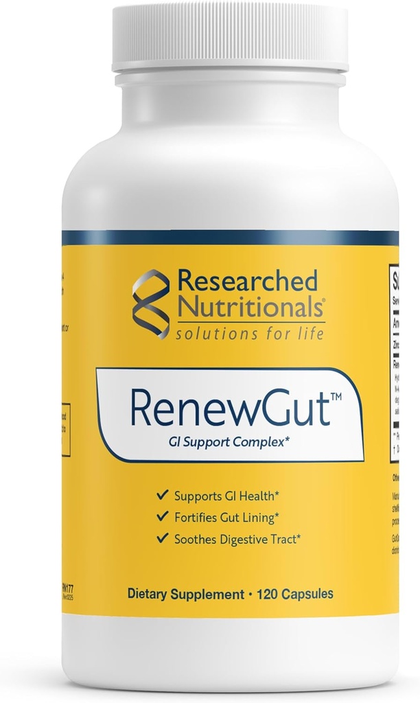 Renouveaus nutritionnels recherchésComplexe gastro-intestinal pour soutenir le collagène, les niveaux d'histamine sains et la santé digestive - Collagène Peptides, Zinc Carnosine, DGL & N Acétyl Glucosamine (120 capsules)