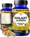 Lunakai USA Made Pure Shilajit Capsules with Ashwagandha, Rhodiola & Cordyceps - Extra Strength Shilajit Extract for Men & Women, 60ct
