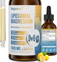 Des gouttes de magnésium liposomiques à haute résistance, des formes chélatées facilement absorbées de bisglycinate de magnésium et de gluconate de magnésium, 60 ml de gouttes liquides aromatisées au citron