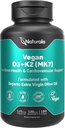 Naturalis Vitamine Vegan D3 + K2 avec l'huile d'olive vierge extra. 5000iu Vitamine D avec 120mcg MK7 Vitamine K. Meilleur soutien pour la santé osseuse et immunitaire.
