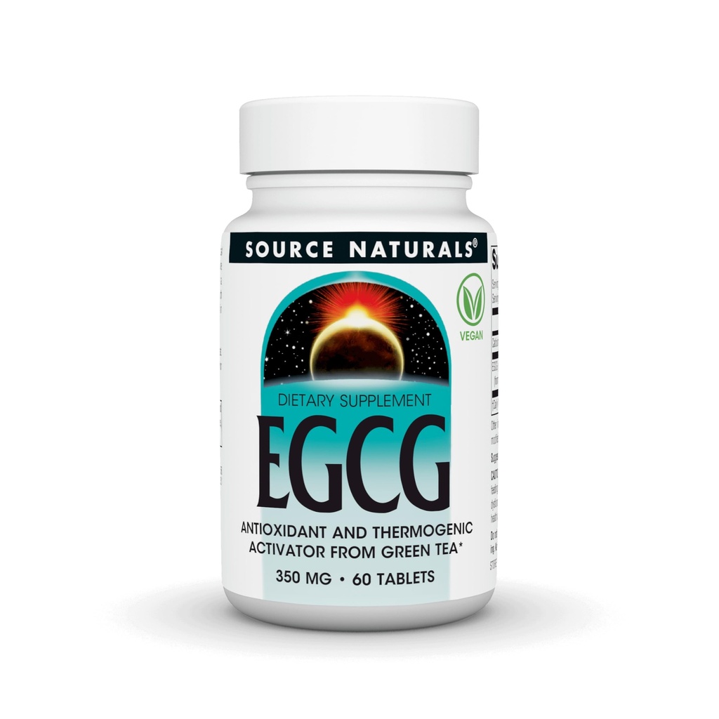Source Naturals EGCG, Antioxydant et activateur thermogénique du thé vert, 350mg - 60 comprimés