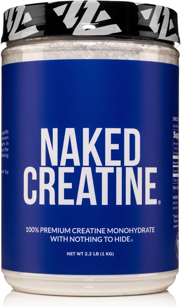 NAKED Pure Micronized Creatine Monohydrate – 200 portions, 1000g en vrac – végétalien, sans OGM, sans gluten et sans soja - musculation, entraînement, gymnastique et supplément fitness