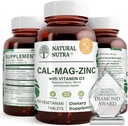 Supplément naturel de zinc de magnésium de Nutra Calcium avec vitamine D3 pour la force osseuse et musculaire, favorise la santé nerveuse, améliorer votre digestion, sans gluten, sans sucre, 100 comprimés (paquet de 2)