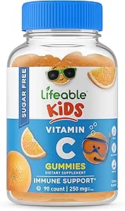 Vitamine C sans sucre durable pour les enfants – 250 mg – Supplément Gommy naturel au goût excellent – Vitamine à croquer sans OGM végétarien – pour le soutien immunitaire – pour les enfants – 90 Gommies
