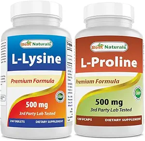 Best Naturals L-Lysine 500 mg & L-proline 500 mg